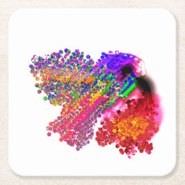 Humming Bird love Underlägg Papper Kvadrat