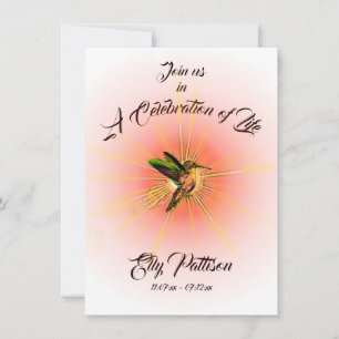 Humming Bird, Memorial Firande of Life Inbjudningar