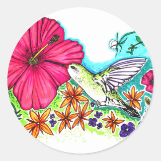 Humming Bird Runt Klistermärke