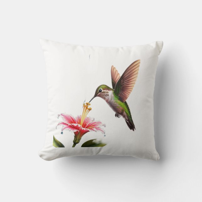 Humming Bird vid Lunch Kudde (Framsida)