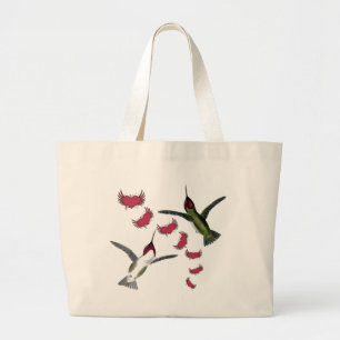 Humming Birds Grunge Hearths with Vingar Jumbo Tygkasse
