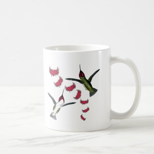 Humming Birds Grunge Hearths with Vingar Kaffemugg (Höger)