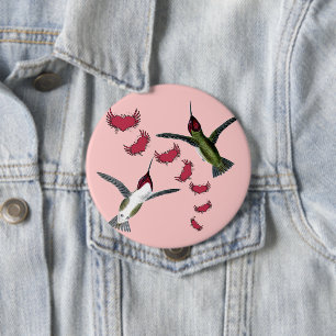 Humming Birds Grunge Hearths with Vingar Knapp