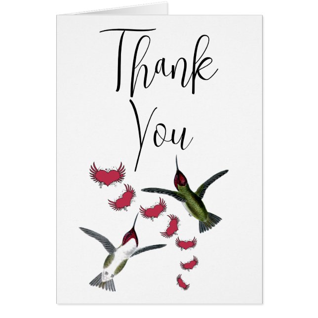 Humming Birds Grunge Hearths with Vingar OBS Kort (Framsidan)