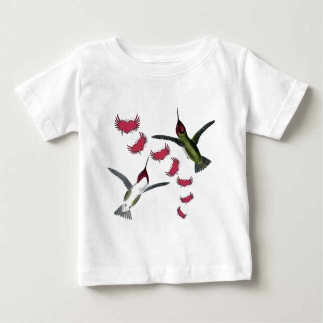 Humming Birds Grunge Hearths with Vingar Tee (Framsida)