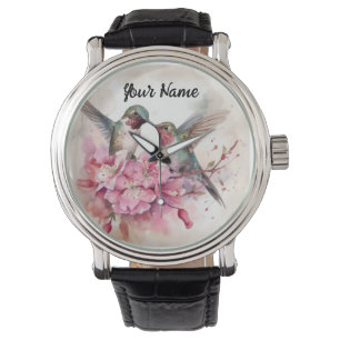 Humming Birds with Flowers Armbandsur