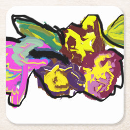 Humming Fågel vår Underlägg Papper Kvadrat