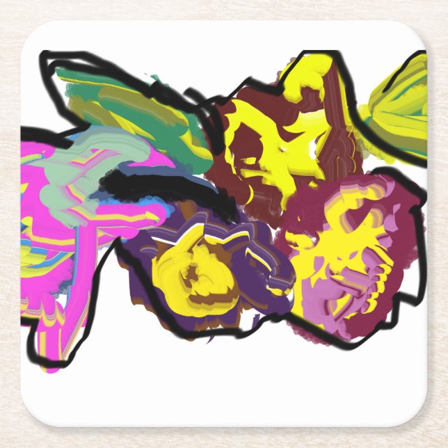 Humming Fågel vår Underlägg Papper Kvadrat (Framsidan)