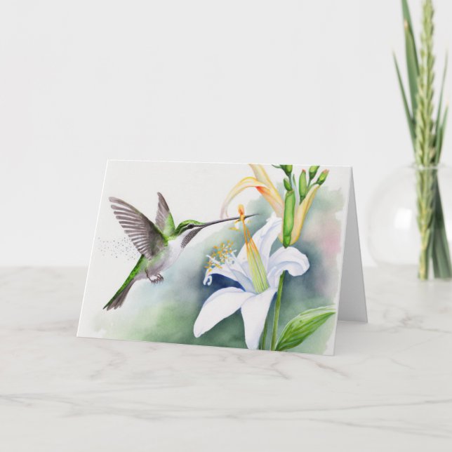 Hummingbird 3-hälsningskort tack kort (Framsida)