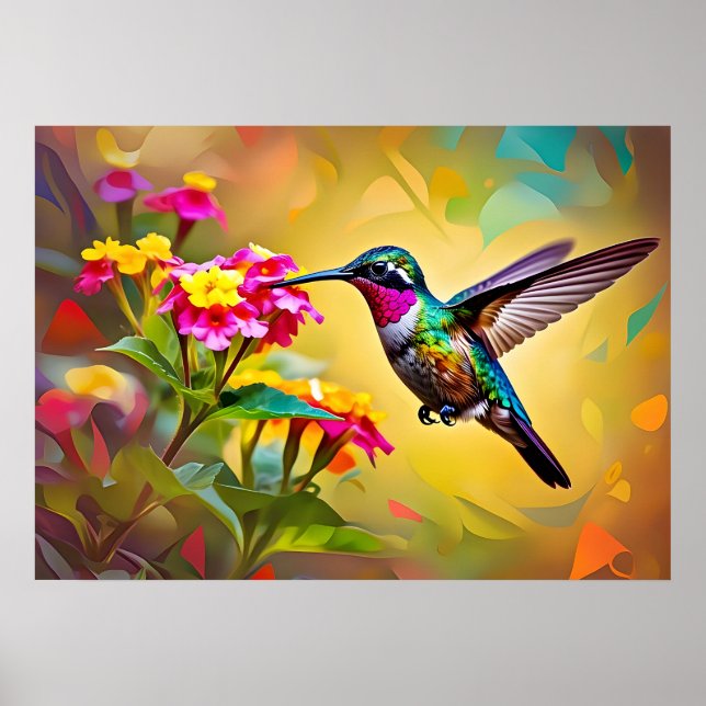 Hummingbird Abstrakt Art Poster (Framsidan)