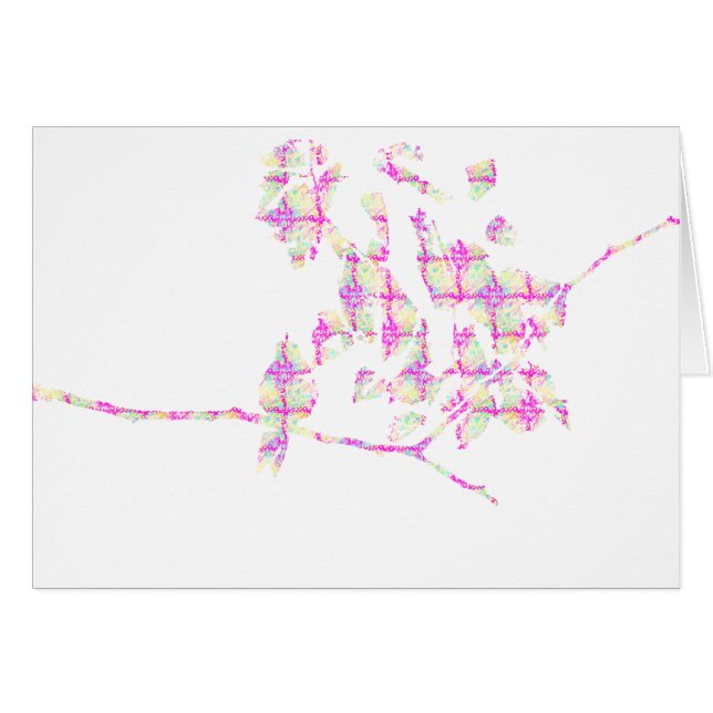 Hummingbird Abstrakt Rosa Hälsningskort (Framsidan Horizontal)