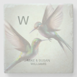 Hummingbird Add Monogram Namn Stenunderlägg