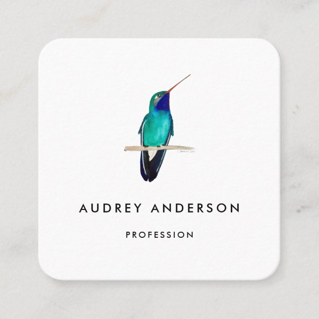 Hummingbird Affärskort Fyrkantigt Visitkort (Framsida)