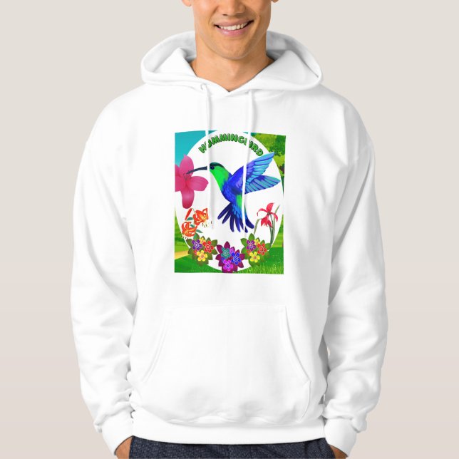 Hummingbird Amidst Nature's Beauty,Sergranat Vinga Hoodie (Framsida)
