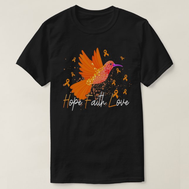 HummingBird Aml Leukemia Awareness puzzle Hjärta  T Shirt (Design framsida)