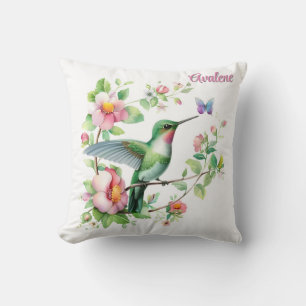 Hummingbird and Butterfly Girl Baby Shower Gift Kudde