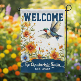 Hummingbird and Florals Family Name