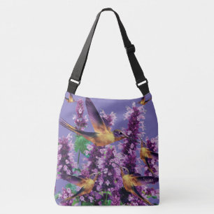 Hummingbird and Flowers by CBDOilPrincess Axelväska