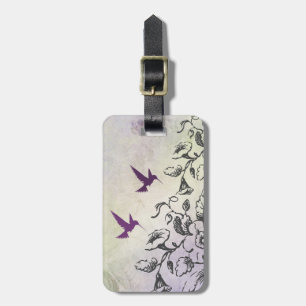 Hummingbird and Flowers Luggage Tag Bagagebricka