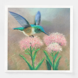 Hummingbird and Flowers Pappersservett