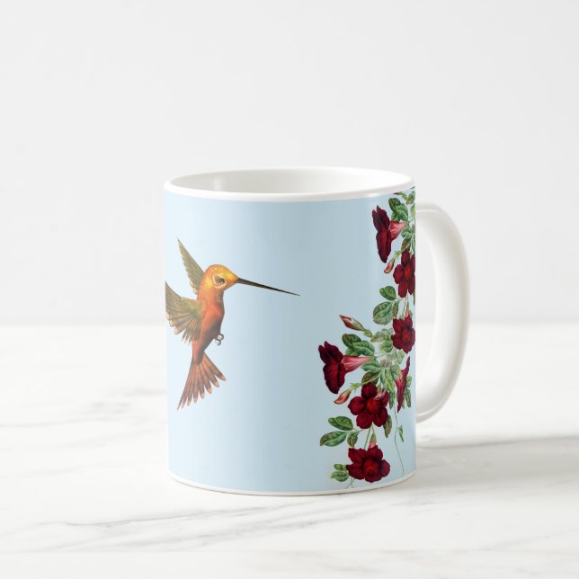 Hummingbird and Red Flowers Kaffemugg (Framsida höger)
