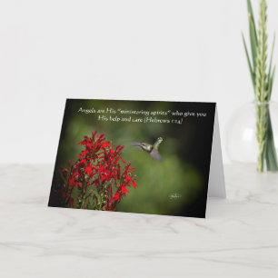 Hummingbird Änglar-hälsningskort med bibelverse Kort