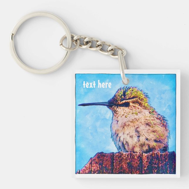 Hummingbird Art Acrylic Keychain (Framsidan)