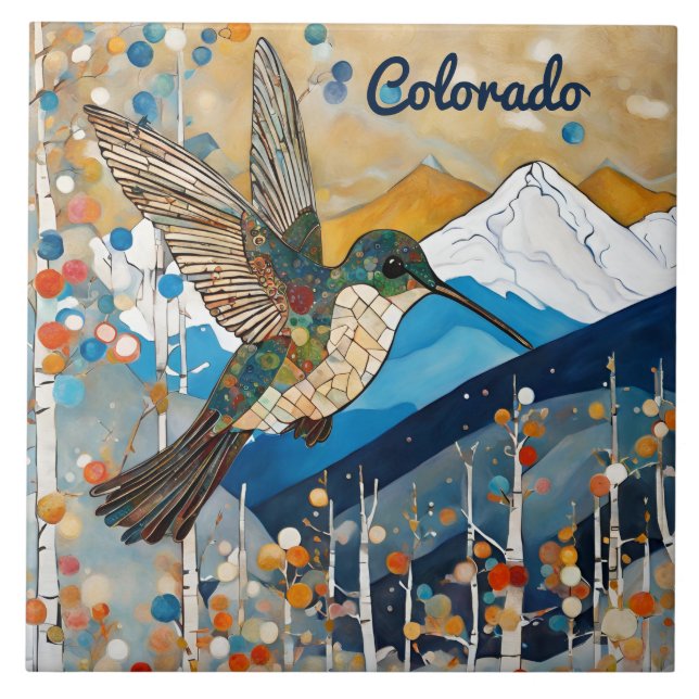 Hummingbird Art nouveau Kakelplatta (Framsidan)
