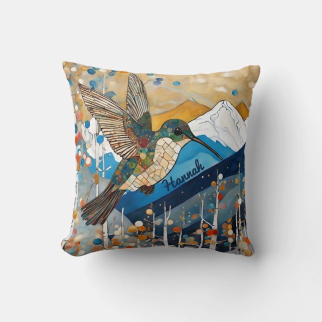 Hummingbird Art nouveau Kudde (Framsida)
