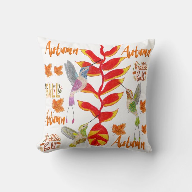 Hummingbird Autumn /Fall Kudde (Framsida)