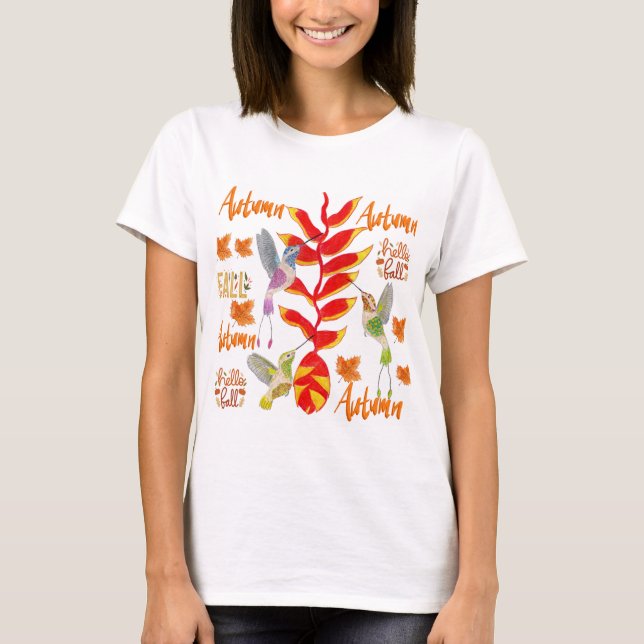Hummingbird Autumn /Fall T Shirt (Framsida)
