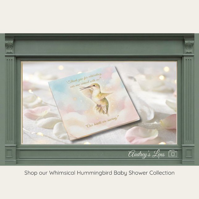 Hummingbird Baby Shower Thank You Card | Nature Tack Kort (Skapare uppladdad)