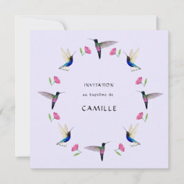 Hummingbird Baptism med foto Inbjudningar