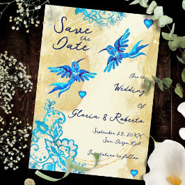 Hummingbird Baroque Gold Elegance Mexican Wedding Spara Datumet