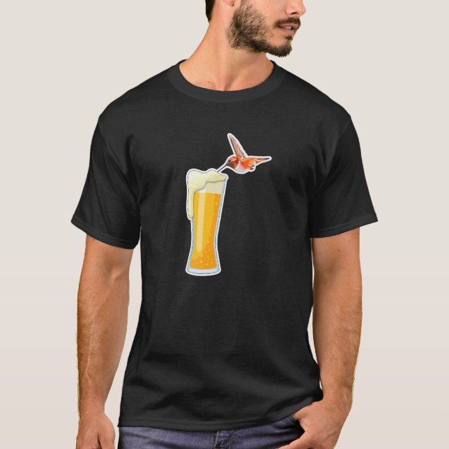Hummingbird Beer Drink Spirit Animal Hummer Bird T Shirt (Framsida)