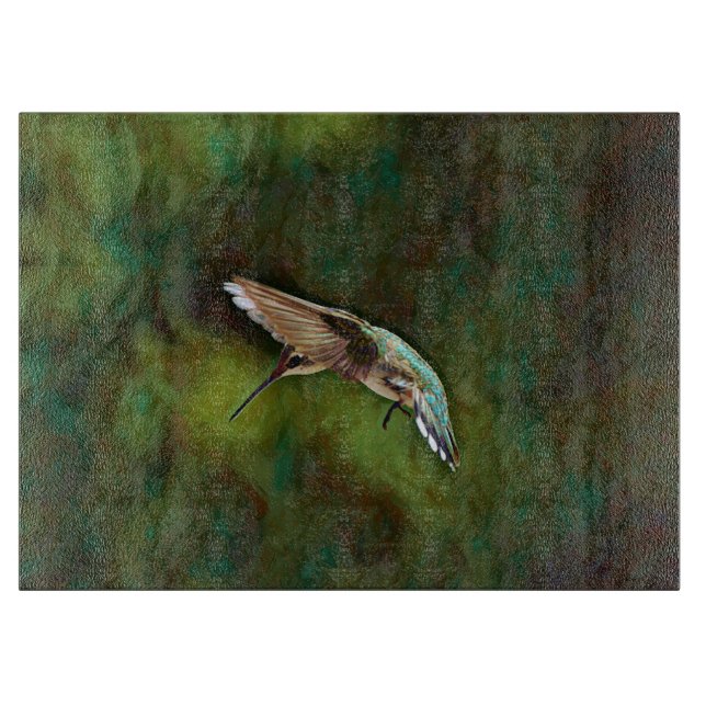 Hummingbird Bird Art Glass Cutting Board (Framsidan)