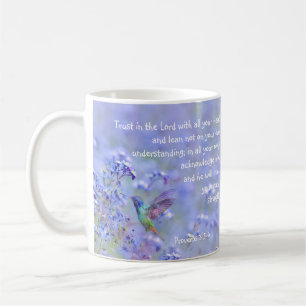 Hummingbird Bird Blue Garden Blommigt BibleScriptu Kaffemugg