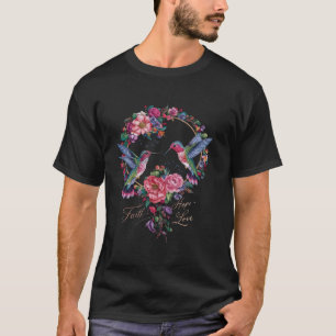 Hummingbird Bird Nectar Vingar Plumage Flowers 2 T Shirt