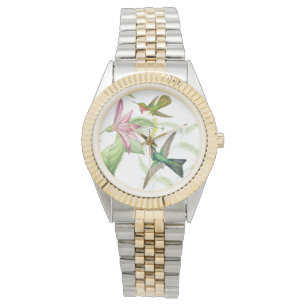 Hummingbird Birds Wildlife Blommigt Flowers Watch Armbandsur