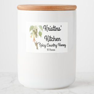 Hummingbird Birds Wildlife Flowers Food Label Mat Etiketter