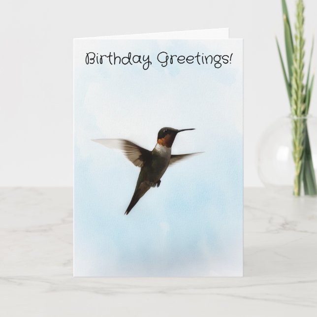 Hummingbird Birthday Card Älskare Kort (Framsida)