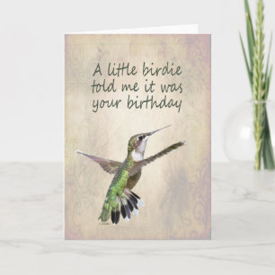 Hummingbird Birthday Card Kort