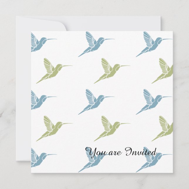 Hummingbird Birthday Inbjudningar (Framsida)
