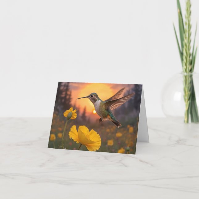 Hummingbird Birthday Kort (Framsida)