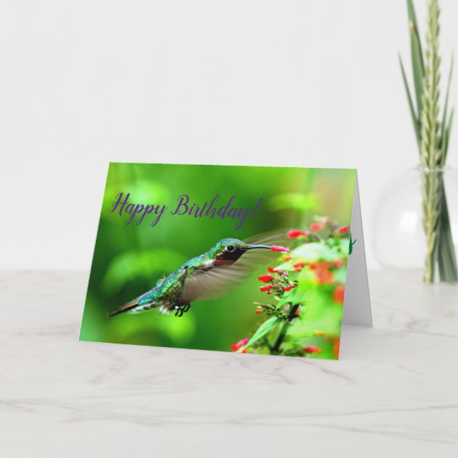Hummingbird Birthday Kort (Framsida)