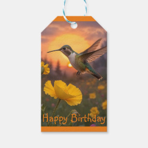 Hummingbird Birthday Presentetikett