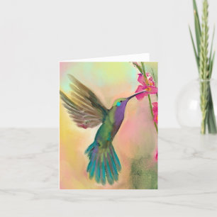 Hummingbird BLANK-gratulationskort Tack Kort