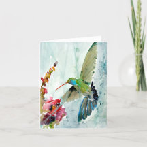 Hummingbird BLANK-gratulationskort