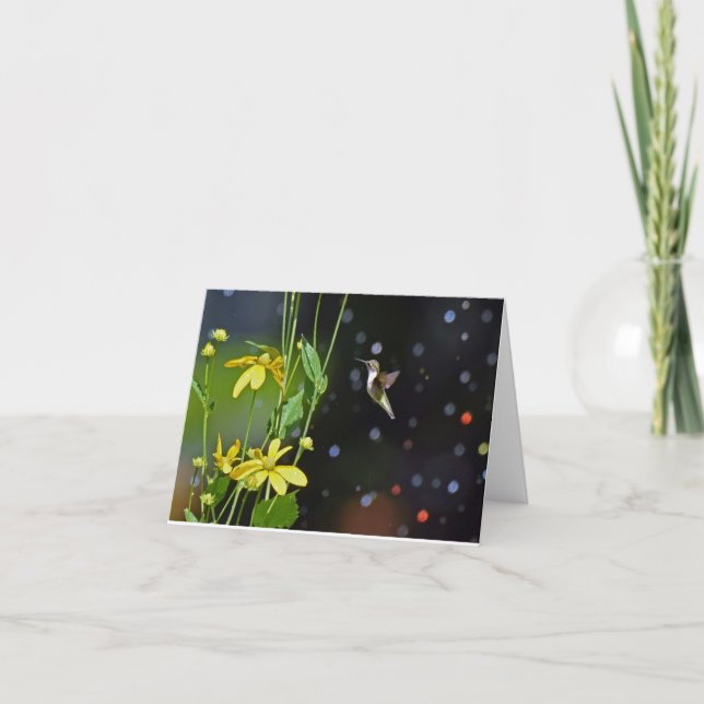 Hummingbird Blank Greeting Card Tack Kort (Framsida)