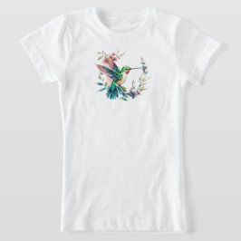 Hummingbird Blommigt Bouquet Födelsedagsfest T Shirt